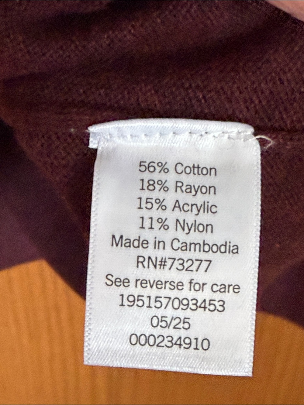 Sonoma Men's Maroon Crewneck Sweater with Navy & Light Blue Stripes—NWT! - Picture 4 of 4